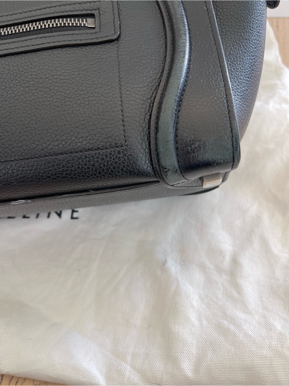 Celine Black Pebbled Leather Micro Luggage Tote - Picture 6 of 16